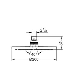 Душова система прихованого монтажу Grohe Eurosmart з верхнім душем New Tempesta Cosmopolitan 200 хром UA33556003