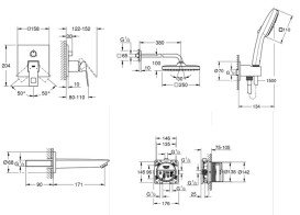 Душевая система скрытого монтажа Grohe Eurocube с верхним душем Tempesta 250 Cube хром UA26417SC0