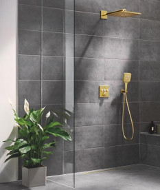 Душевая система скрытого монтажа Grohe Grohtherm SmartControl с Rainshower SmartActive 310 Cube холодный рассвет матовый 34864GN0