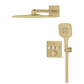 Душевая система скрытого монтажа Grohe Grohtherm SmartControl с Rainshower SmartActive 310 Cube холодный рассвет матовый 34864GN0