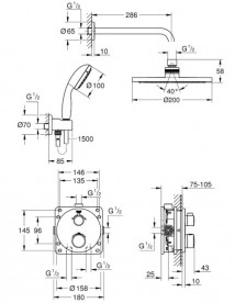 Душевая система скрытого монтажа Grohe Grohtherm с термостатом хром 3472700L