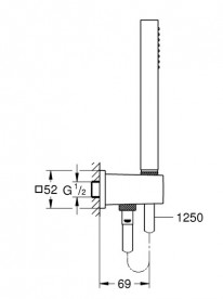 Душова система прихованого монтажу Grohe Eurocube Rainshower Mono 310 Cube з верхнім і ручним душем хром UA2406200L