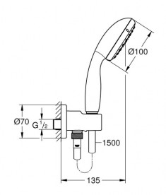 Душевая система скрытого монтажа Grohe Grohtherm SmartControl с верхним и ручным душем хром 34615SC0