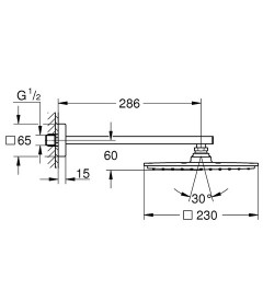 Душова система прихованого монтажу Grohe Grohtherm SmartControl Cube з верхнім і ручним душем хром 34606SC0