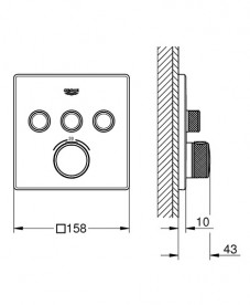 Душова система прихованого монтажу Grohe Grohtherm SmartControl + Rainshower 310 SmartActive Cube з верхнім і ручним душем хром UA3470600A