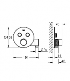 Душова система прихованого монтажу Grohe Grohtherm SmartControl + Tempesta 210 з верхнім і ручним душем хром 29120SCN