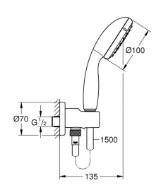Душова система прихованого монтажу Grohe Grohtherm SmartControl + Tempesta 250 з верхнім і ручним душем хром 26416SC2