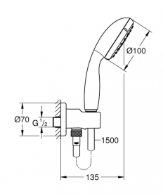 Душевая система скрытого монтажа Grohe Eurosmart + Tempesta 250 с верхним и ручным душем хром UA26416SC3