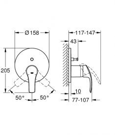 Душевая система скрытого монтажа Grohe Eurosmart + Tempesta 250 с верхним и ручным душем хром UA26416SC3