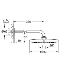 Душевая система скрытого монтажа Grohe Grohtherm SmartControl + Tempesta 250 с верхним и ручным душем хром 26416SC1