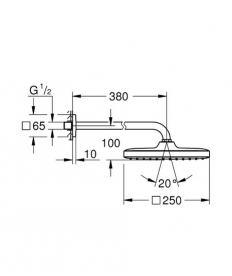 Душова система прихованого монтажу Grohe Eurocube + Tempesta Cube 250 з верхнім і ручним душем хром UA26415SC3