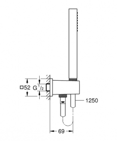 Душова система прихованого монтажу Grohe Grohtherm Cube + Tempesta Cube 250 з верхнім і ручним душем хром 26415SC0