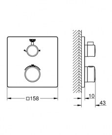 Душова система прихованого монтажу Grohe Grohtherm Cube + Tempesta Cube 250 з верхнім і ручним душем хром 26415SC0
