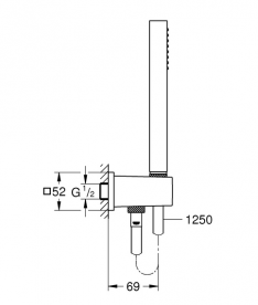 Душова система прихованого монтажу Grohe Grohtherm SmartControl + Tempesta Cube 250 з верхнім і ручним душем хром 26415SC1