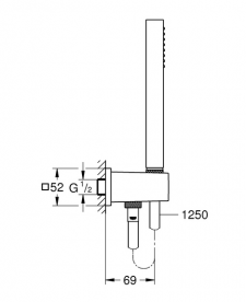 Душевая система скрытого монтажа Grohe Grohtherm SmartControl + Tempesta Cube 250 с верхним и ручным душем хром 26415SC2