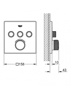 Душевая система скрытого монтажа Grohe Grohtherm SmartControl + Tempesta Cube 250 с верхним и ручным душем хром 26415SC2