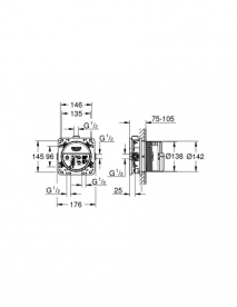Душова система прихованого монтажу Grohe Eurocube + Rainshower 310 Mono Cube з верхнім і ручним душем хром 26405SC3