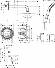 Душова система прихованого монтажу Hansgrohe Crometta E 240 1jet хром 27957000