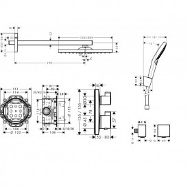 Душова система прихованого монтажу Hansgrohe Raindance з верхнім і ручним душем хром 23815000