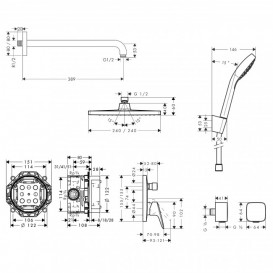 Душевая система скрытого монтажа Hansgrohe Logis/Crometta с верхним и ручным душем хром 72640000