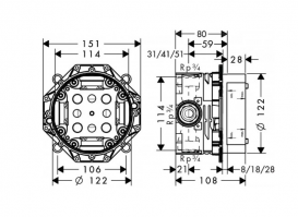 Душова система прихованого монтажу Hansgrohe Focus 1182019