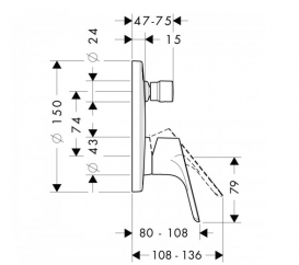 Душова система прихованого монтажу Hansgrohe Focus 1182019