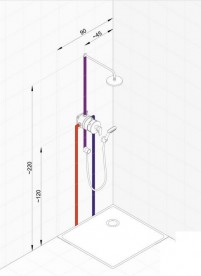 Душевая система скрытого монтажа Kludi Pure&Easy с верхним и ручным душем хром 376400565