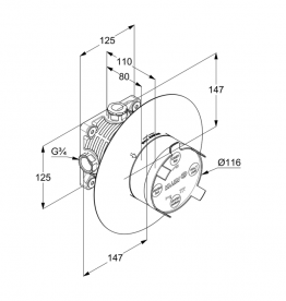 Душова система прихованого монтажу Kludi Pure&Style з верхнім і ручним душем хром 406300575