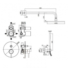 Душова система прихованого монтажу PAFFONI LEVEL KIT LIG015 CR