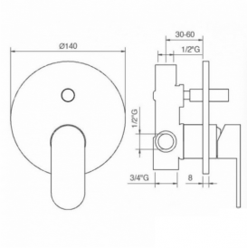 Душевая система скрытого монтажа Ponsi Versilia с верхним и ручным душем черный матовый BN KIS K 0007