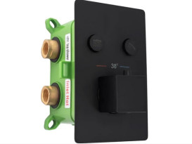 Душова система прихованого монтажу Rea Davis із термостатом чорний REA-P6357