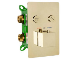 Душевая система скрытого монтажа Rea Davis с термостатом золото REA-P6324