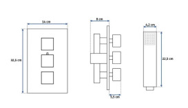 Душевая система скрытого монтажа Rea Brito с термостатом хром REA-P0801KPL-D
