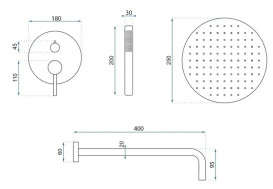 Душевая система скрытого монтажа Rea Argon со смесителем матовое золото REA-P7810