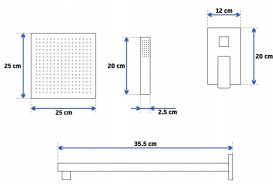 Душевая система скрытого монтажа Rea Fenix со смесителем черный REA-P6920