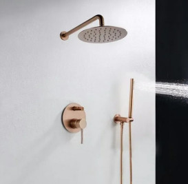 Душевая система скрытого монтажа Rea Lungo со смесителем розовое золото REA-P4111