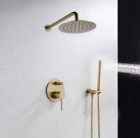 Душевая система скрытого монтажа Rea Lungo со смесителем золото REA-P4110
