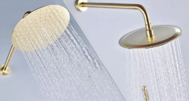 Душевая система скрытого монтажа Rea Lungo со смесителем золото REA-P4110