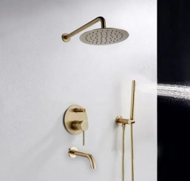 Душевая система скрытого монтажа Rea Lungo со смесителем золото REA-P4125