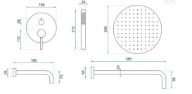Душова система прихованого монтажу Rea Lungo із змішувачем білий матовий REA-P6611