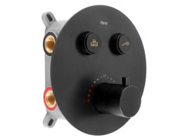 Душевая система скрытого монтажа Rea Lungo c термостатом черный REA-P8549