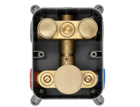 Душевая система скрытого монтажа Rea Lungo c термостатом матовое золото REA-P8551