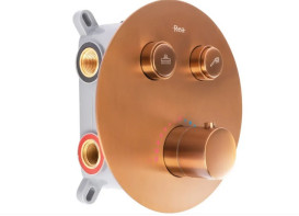 Душевая система скрытого монтажа Rea Lungo c термостатом матовая медь REA-P8808