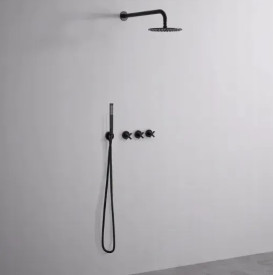 Душова система прихованого монтажу Rea Exit із змішувачем чорний REA-P8000