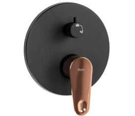 Душевая система скрытого монтажа Rea Mild со смесителем черный/розовое золото REA-P9143