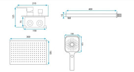 Душевая система скрытого монтажа Rea Moby со смесителем хром REA-P2404