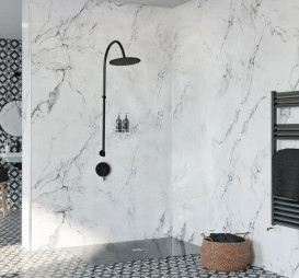 Душова система прихованого монтажу Rea Lugano із змішувачем чорний REA-P9301