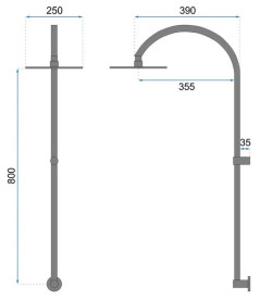 Душова система прихованого монтажу Rea Lugano із змішувачем чорний REA-P9301