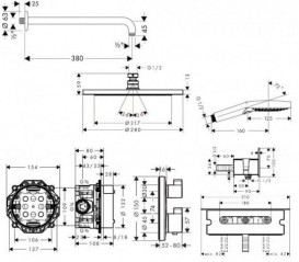 Душевая система скрытого монтажа с термостатом Hansgrohe Ecostat S хром 2В141218