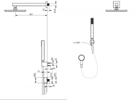 Душова система прихованого монтажу TOTO Neorest Shower Set без змішувача хром VHC001S